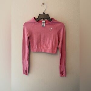 Gymshark Rose Pink Seamless Long-Sleeve Crop Top
